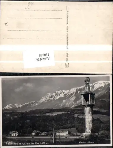 310825,Reichenau an d. Rax Wartholz-Kreuz Bildstock m. Rax Bergkulisse