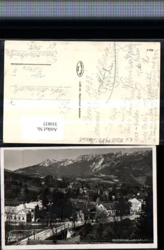 310837,Reichenau an d. Rax Teilansicht Brücke m. Raxalpe Bergkulisse