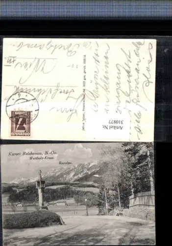 310877,Reichenau an d. Rax Wartholz-Kreuz Bildstock Bergkulisse pub Julius Seiser 5923