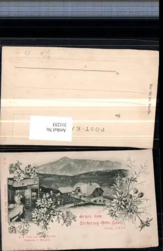 311253,Litho Gruß vom Ottohaus Berghütte b. Reichenau Innenansicht Mehrbildkarte