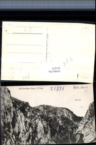 311277,Rax Akademiker-Steig b. Schwarzau m. Gaisloch Bergkulisse pub P. Ledermann 21375
