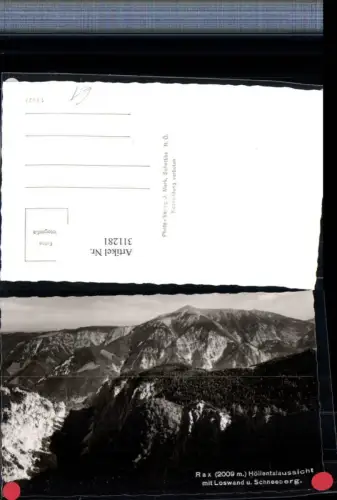 311281,Rax Höllentalaussicht b. Schwarzau m. Loswand u. Schneeberg Bergkulisse