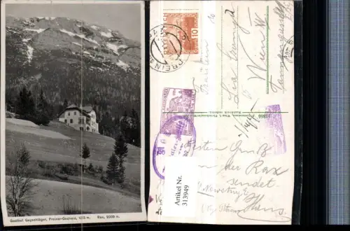 313949,Rax Preiner-Gscheid b. Prein Gasthof Geyschläger Bergkulisse