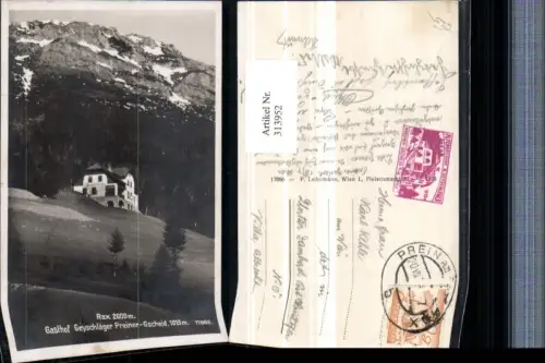 313952,Rax Preiner-Gscheid b. Prein Gasthof Geyschläger Bergkulisse