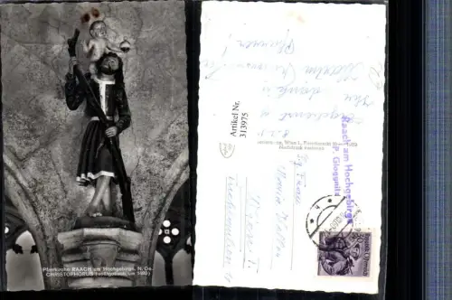 313975,Pfarrkirche Raach am Hochgebirge Christophorus Statue