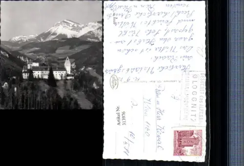 313976,Schloss Wartenstein b. Gloggnitz geg. Rax Bergkulisse