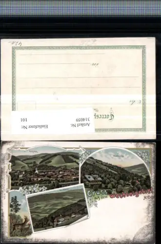 314059,Litho Gruß aus d. Wechselgebiet Aspang Totale St. Peter Mehrbildkarte