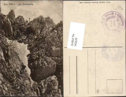 342639,Rax Am Gretchensteig b. Reichenau Felswand Bergsteiger