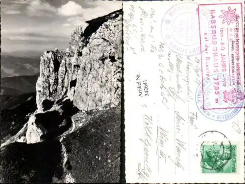 342641,Rax Martinsturm vom Martinsteig Gretchensteig b. Reichenau Felswand