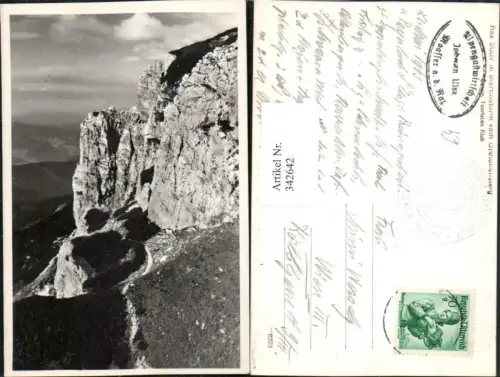 342642,Rax Martinsturm vom Gretchensteig b. Reichenau Felswand