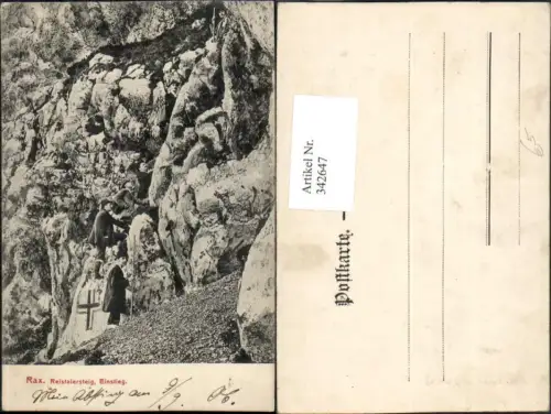 342647,Rax Reistaler Reißtaler-Steig Einstieg b. Reichenau Kletterer Bergsteiger