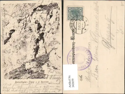 342659,Reissthaler Reißtaler-Steig an d. Raxalpe b. Reichenau Kletterer Bergsteiger