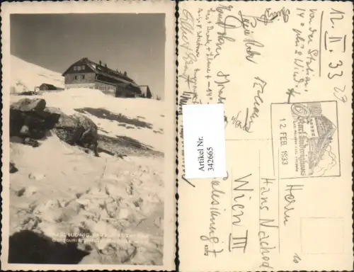 342665,Rax Karl Ludwig Haus Berghütte b. Reichenau Winterbild