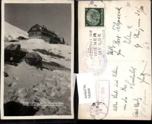 342666,Rax Karl-Ludwig-Haus Berghütte b. Reichenau Winterbild