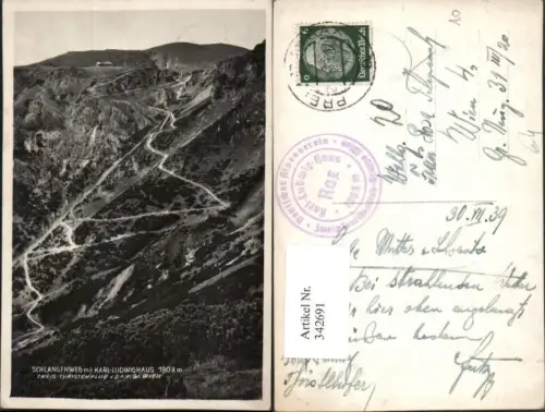 342691,Schlangenweg m. Karl-Ludwig-Haus Berghütte b. Reichenau
