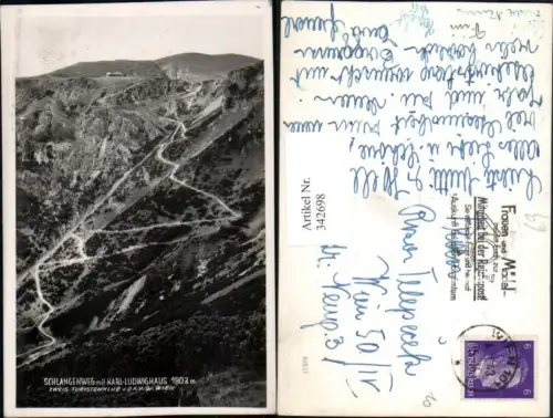 342698,Schlangenweg m. Karl-Ludwig-Haus Berghütte b. Reichenau