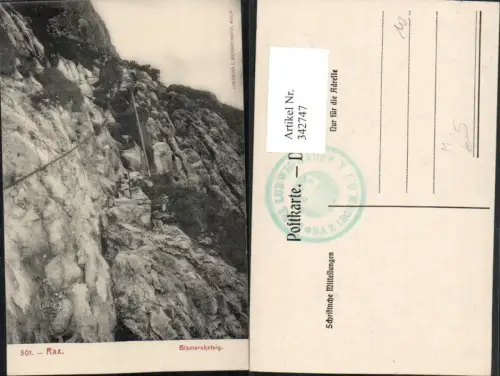 342747,Rax Bismarcksteig b. Reichenau Kletterer Bergsteiger