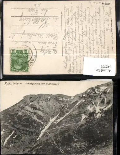 342774,Rax Schlangenweg m. Wetterkogel b. Reichenau Bergkulisse