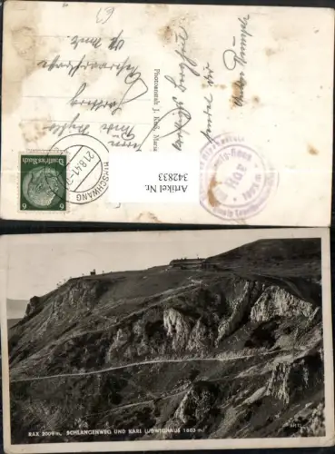 342833,Rax Schlangenweg m. Karl Ludwig-Haus Berghütte b. Reichenau
