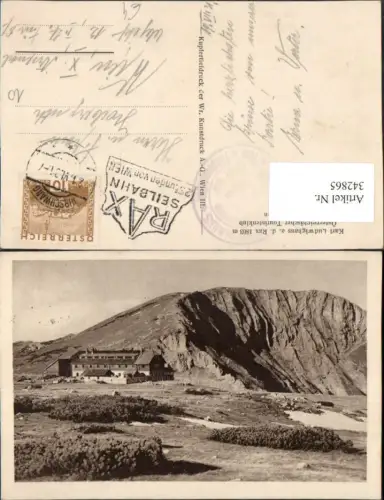342865,Karl Ludwig-Haus Berghütte auf d. Rax b. Prein Reichenau Bergkulisse