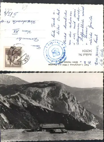 342924,Raxalpe Karl Ludwig-Haus Berghütte b. Prein Reichenau Bergkulisse