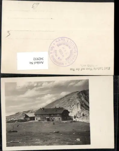 342932,Karl Ludwig-Haus Berghütte auf d. Rax b. Prein Reichenau