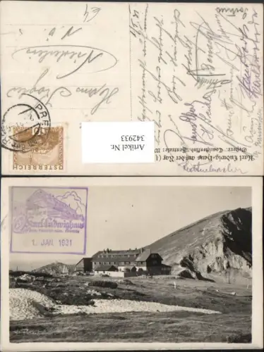 342933,Karl Ludwig-Haus Berghütte auf d. Rax b. Prein Reichenau