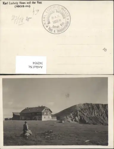 342934,Karl Ludwig-Haus Berghütte auf d. Rax b. Prein Reichenau Bergkulisse