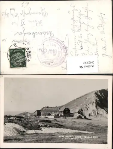 342939,Rax Karl Ludwig-Haus Berghütte b. Prein Reichenau