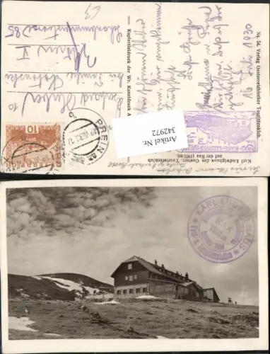 342972,Karl Ludwig-Haus Berghütte auf d. Rax b. Prein Reichenau