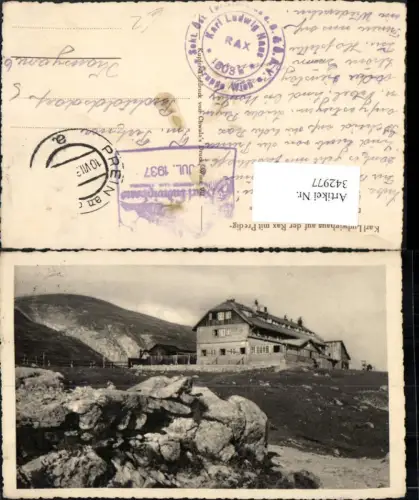342977,Karl Ludwig-Haus Berghütte auf d. Rax m. Predigstuhl b. Prein Reichenau