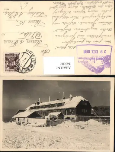 343002,Rax Karl Ludwig-Haus Berghütte b. Prein Reichenau Winterbild