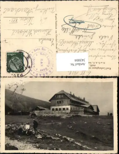 343004,Karl Ludwig-Haus Berghütte auf d. Rax m. Predigstuhl b. Prein Reichenau