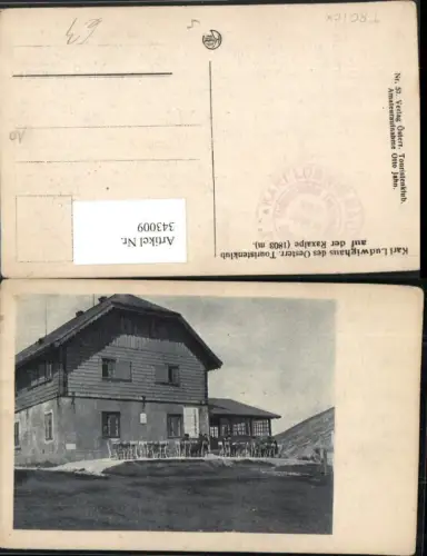 343009,Karl Ludwig-Haus Berghütte auf d. Raxalpe b. Prein Reichenau pub Kilophot