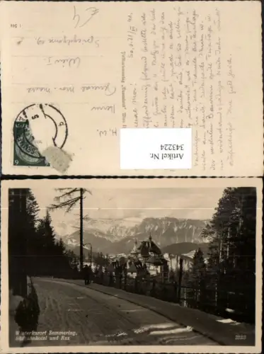 343224,Semmering Südbahnhotel u. Rax Bergkulisse