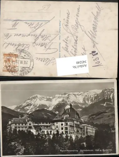 343240,Semmering Südbahnhotel Bergkulisse