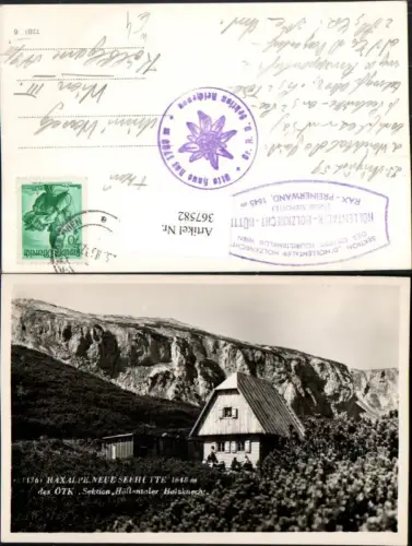 367582,Raxalpe Neue Seehütte Berghütte b. Reichenau Bergkulisse