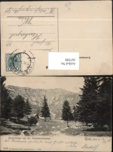 367590,Raxalpe Halterhütten auf d. Siebenbrunnwiese b. Reichenau Bergkulisse