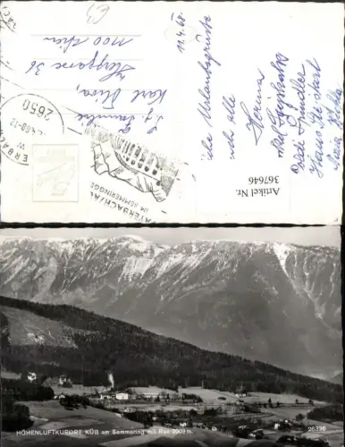 367646,Küb am Semmering Totale geg. Rax Bergkulisse