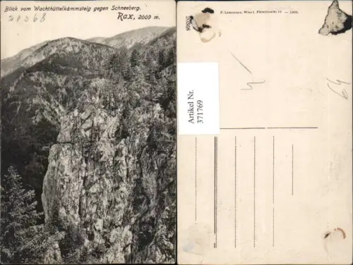 371769,Rax Blick vom Wachthüttelkammsteig b. Reichenau geg. Schneeberg Bergkulisse