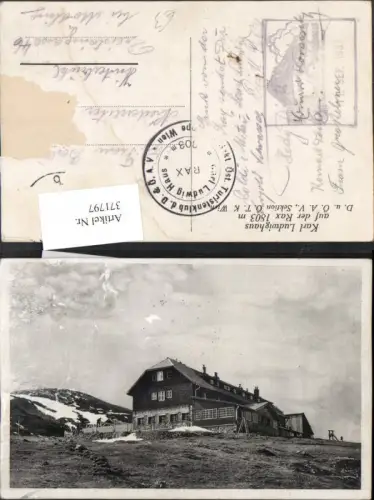371797,Karl Ludwighaus auf d. Rax Berghütte b. Reichenau