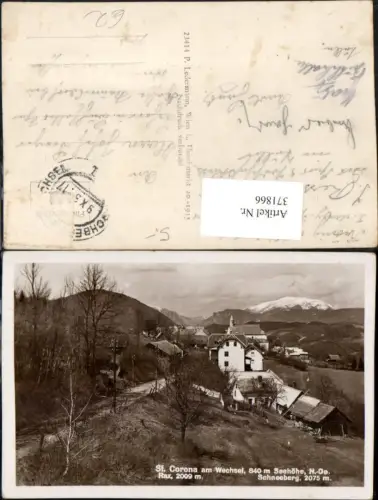 371866,St. Corona am Wechsel Teilansicht m. Rax u. Schneeberg Bergkulisse