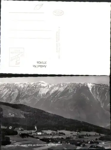 371926,Küb am Semmering Teilansicht m. Rax Bergkulisse
