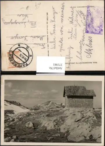 371981,Rax Raxgmoahütte Berghütte b. Reichenau m. Schneeberg