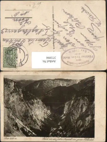 371994,Rax Blick von d. Jahn-Aussicht ins Höllental b. Schwarzau Reichenau Bergkulisse