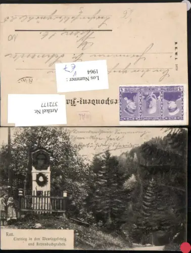 372177,Rax Einstieg in den Waxriegelsteig u. Rettenbachgraben b. Reichenau pub B.K.W.I. 1076