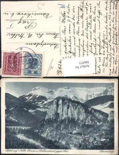 386975,Semmering Blick auf Kalte Rinne Viadukt u. Polleroswand geg. Rax Bergkulisse