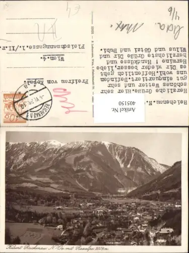405150,Reichenau Totale m. Raxalpe Bergkulisse