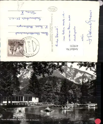 419231,Reichenau an d. Rax Kurpark Teich Ruderboote Boote