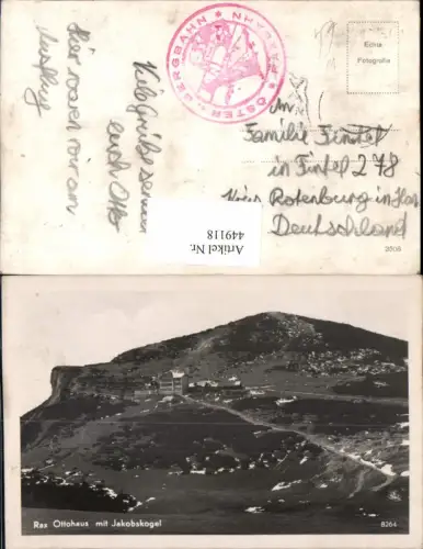 449118,Rax Ottohaus Berghütte b. Reichenau m. Jakobskogel